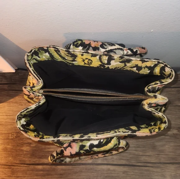 Vintage Mid-Centurt 1960s Floral Tapestry Carpet Bag Hand Bag Kadin-Style - Picture 10 of 14